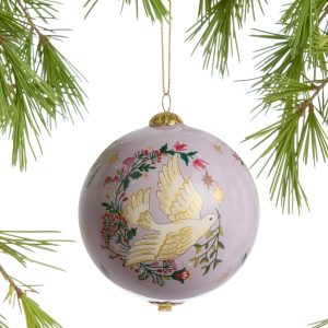 Traditional 2024 Li Bien Dove of Peace Glass Ball Decoration – World Market