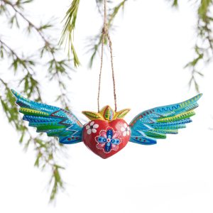 Winged Sacred Coronary heart Picket Decoration – World Market